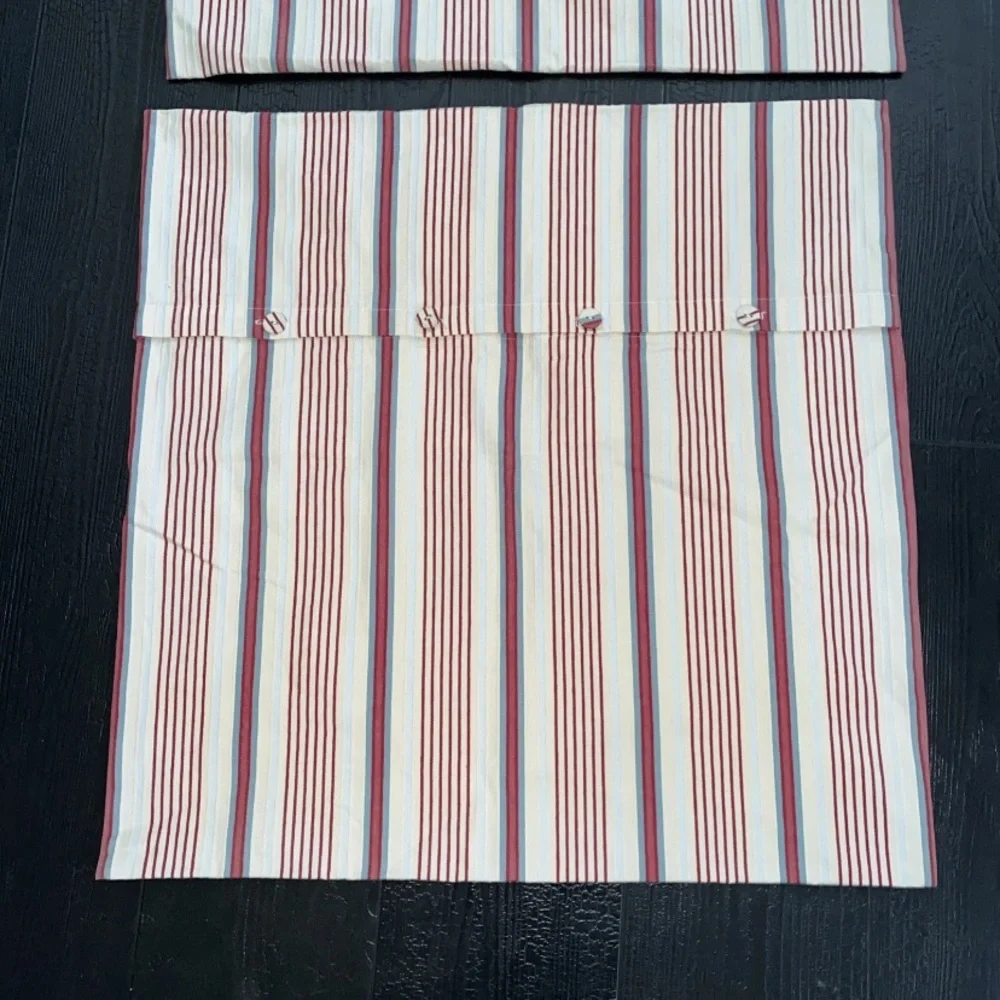 IKEA Alvine Raffla Pillow Cover ‎ SET (2) 25” x 25”  Stripes 100% Cotton Buttons